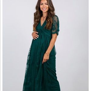 Pinkblush maternity maxi dress- Forest green